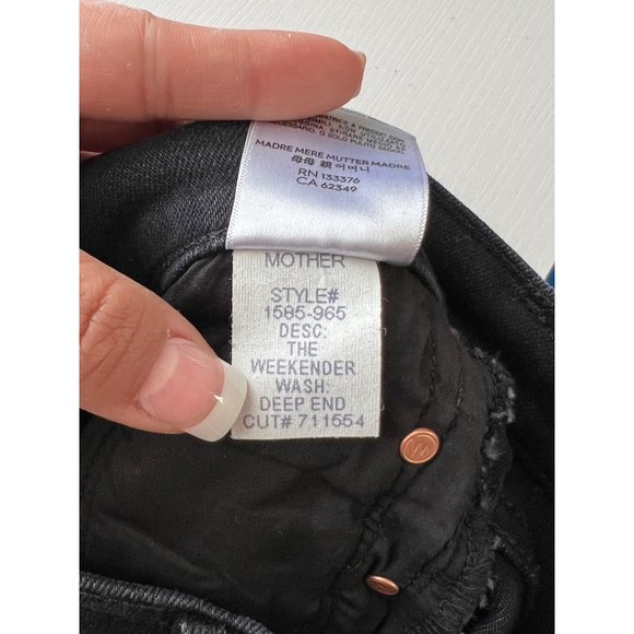 NEW MOTHER Black The Weekender in Deep End Wash Flare Size 29 - Picture 11 of 11